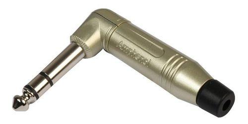 Imagem de Kit 5 Conector Plug P10 Banana Em L Stereo Amphenol Acps-rn