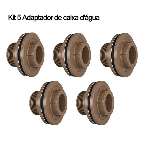 Imagem de Kit 5 Conexões de Água Fria 3/4 25mm Marrom/Soldável Curva 90/45 Flange,União, Luva Correr