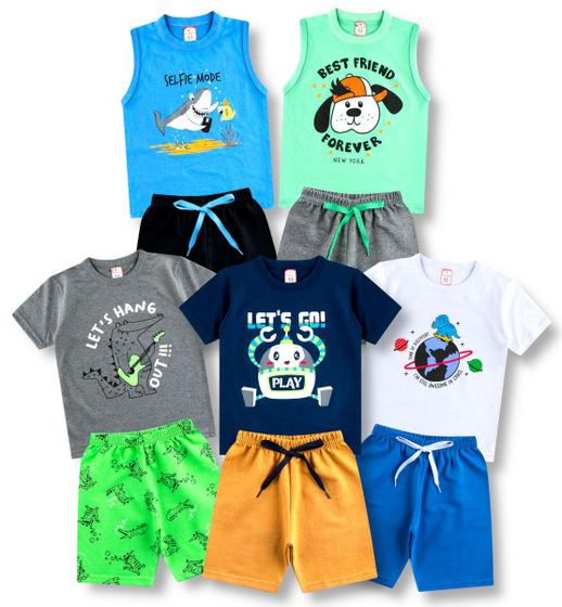 Imagem de Kit 5 Conjunto Infantil Masculino Roupa de Verão Menino