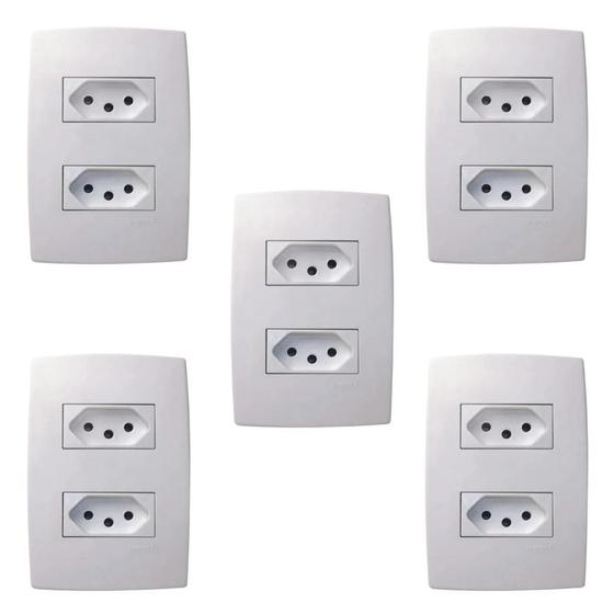 Pial Computer Kit 5 Conjuntos 2 Tomadas 10A 4X2 Pial Plus 615075Bc - Pial Legrand ...