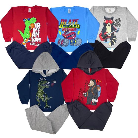 Kit 5 Conjuntos De Moletom Infantil Inverno Menino Atacado Menor preço em Kit 5 Conjuntos De Moletom Infantil Inverno Menino Atacado