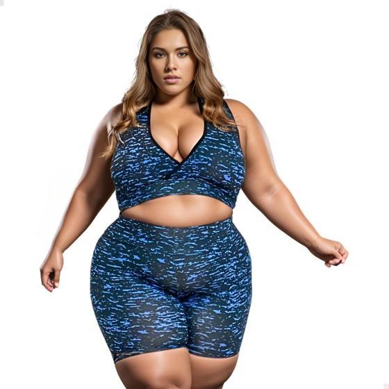 Imagem de Kit 5 Conjuntos Feminino Plus Size Fitness Roupa Academia 