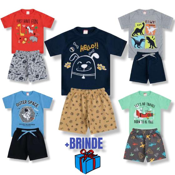 Kit 5 Conjuntos Infantil Masculino Menino Verão - Cleomara - Conjunto ...