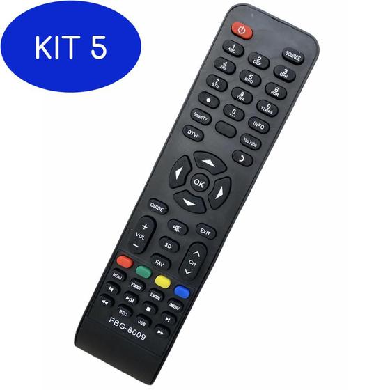 Imagem de Kit 5 Controle Remoto Para Tv Philco Smart Tv 3D