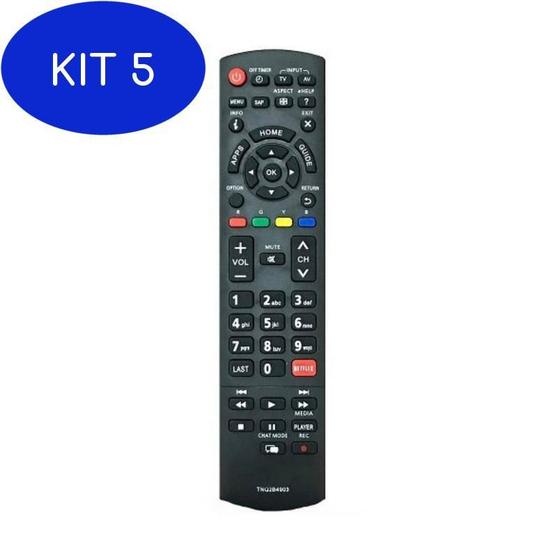 Imagem de Kit 5 Controle Remoto Tv Led Panasonic Netflix Tc-32as600b 42as610