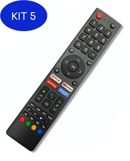 Imagem de Kit 5 Controle Tv Philco Globoplay Prime Video Netflix