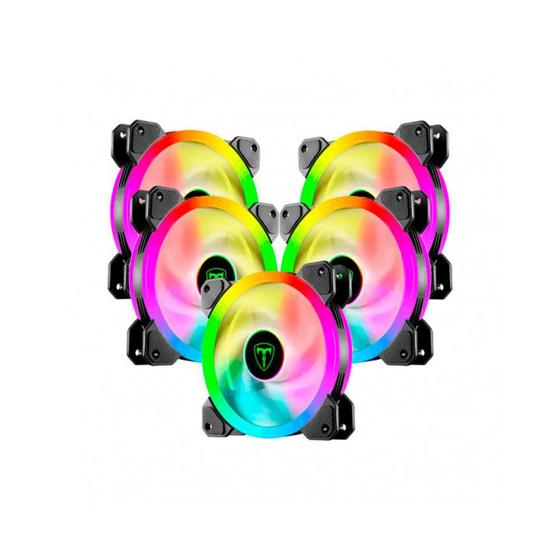 Imagem de Kit 5 cooler 120mmx25mm com led rgb t-dagger t-tgf515