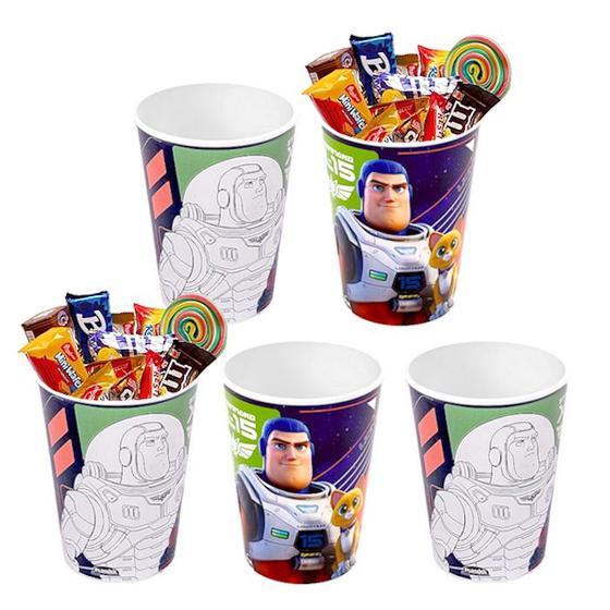 Imagem de Kit 5 Copos 320ml Infantil Toy Story Buzz p/ Base de Ovo de Páscoa