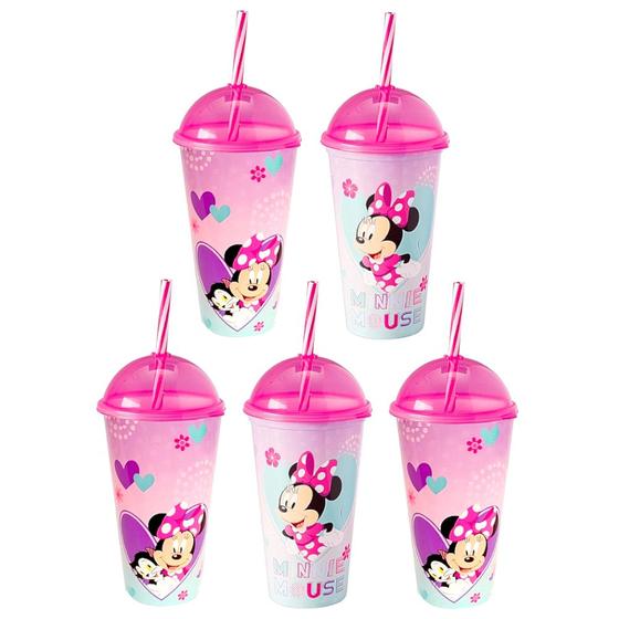 Imagem de Kit 5 Copos Infantil Minnie 500ml p/ Doces e Festa Infantil