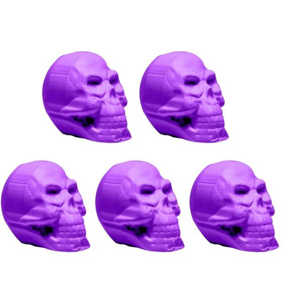 Imagem de Kit 5 Crânios para Decoração de Festa Dia das Bruxas Mortos Halloween Roxo