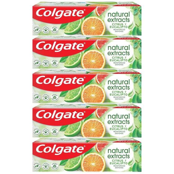 Imagem de Kit 5 Creme Dental Colgate Natural Extracts Citrus e Eucalipto 90g