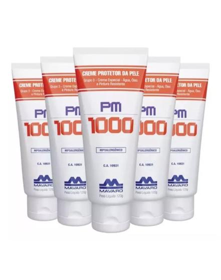 Imagem de Kit 5 Creme Protetor Mavaro Pm 1000 Grupo 3 120G CA 10931