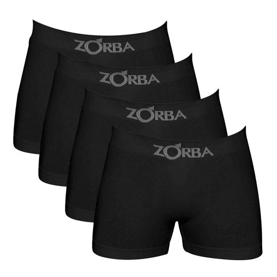 Imagem de Kit 5 Cuecas Boxer Algodão Sem Costura Preto Zorba