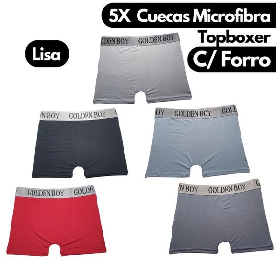 Imagem de Kit 5 Cuecas Boxer Box Microfibra Masculina Adulto Atacado 5