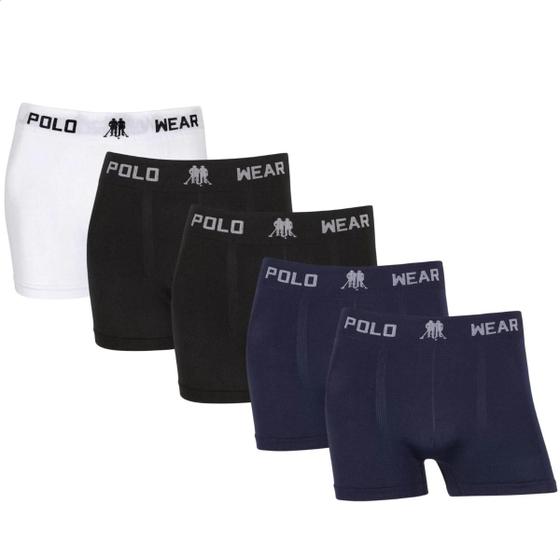 Imagem de Kit 5 Cuecas Boxer Polo Wear Masculino Original Premium Lisa