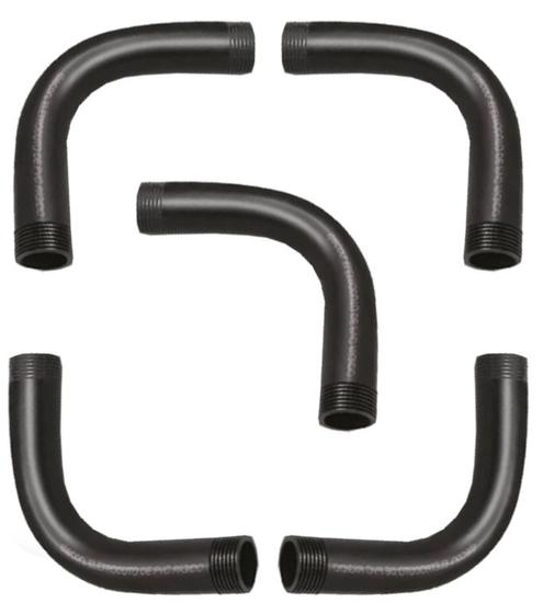 Imagem de Kit 5 curva 90 preta roscavel 1/2" masster