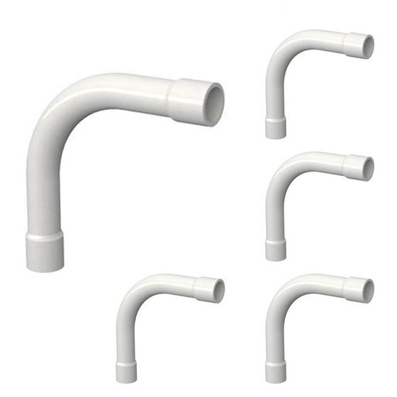 Imagem de KIT 5 Curva Longa 90 Para Eletroduto 1" Condulete Com Bolsa