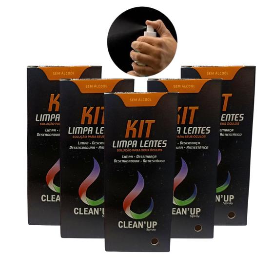 Imagem de Kit 5 de Limpa Lentes com Flanela de Microfibra Telas Celular Tv Notebook Relógio Monitor