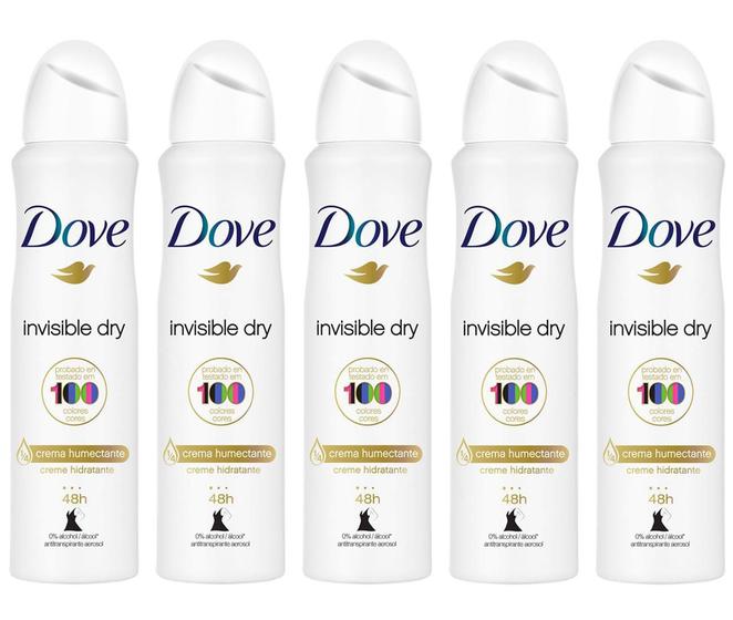 Imagem de Kit 5 Desodorante Antitranspirante Dove Invisible Dry 150Ml