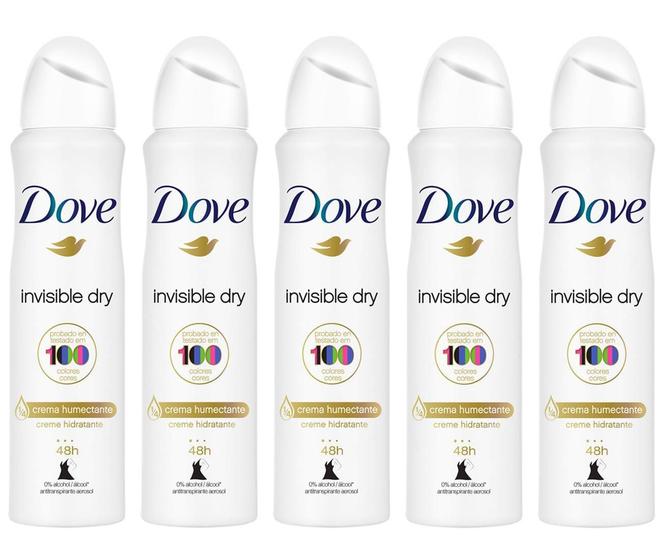 Imagem de Kit 5 Desodorante Antitranspirante Dove Invisible Dry 150Ml