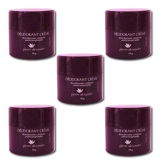 Kit 5 Desodorante Em Creme Pierre Alexander Antitranspirante 50g é boa?