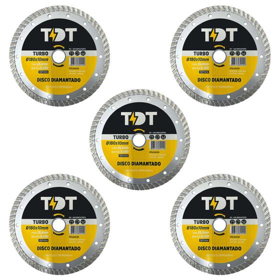 Imagem de Kit 5 Discos Diamantado 7" Turbo - Thunder Tools