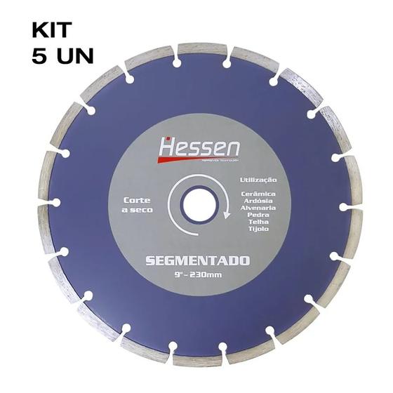 Imagem de Kit 5 Discos Diamantado 9" Segmentado 20941 - Hessen