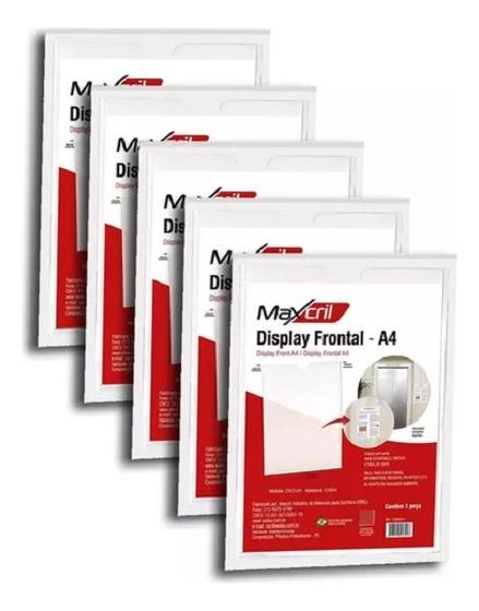 Imagem de Kit 5 Display Maxcril Acrílico Expositor Recado A4 Parede - 10090013