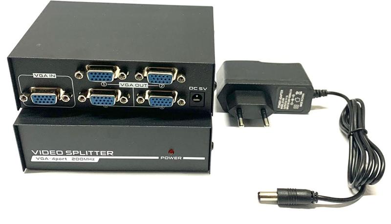 Imagem de Kit 5 Distribuidor De Sinal Splitter Vga 1x4 Nfe Atacado