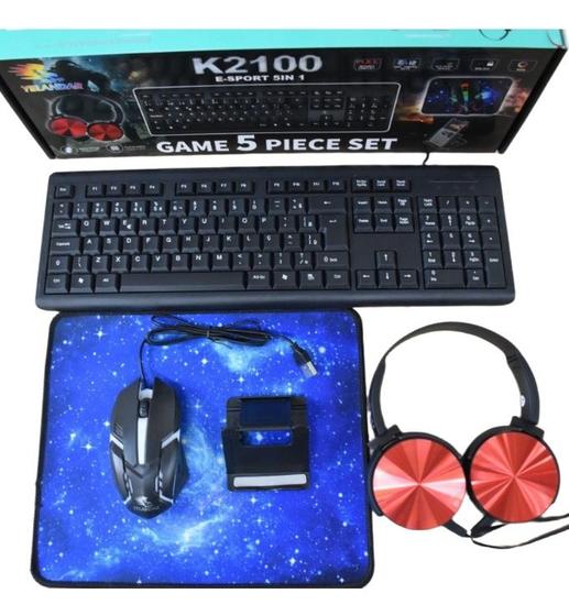 Kit 5 Em 1 Teclado Mouse Gamer Headset Mouse Pad E Suporte Menor preço em Kit 5 Em 1 Teclado Mouse Gamer Headset Mouse Pad E Suporte