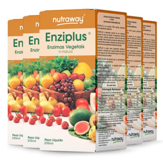 Imagem de Kit 5 Enzimas Vegetais Enziplus Nutraway 250ml