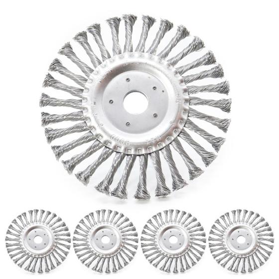 Imagem de Kit 5 Escovas de Aço Inox Circular Rotativa Trançada 6 180mm