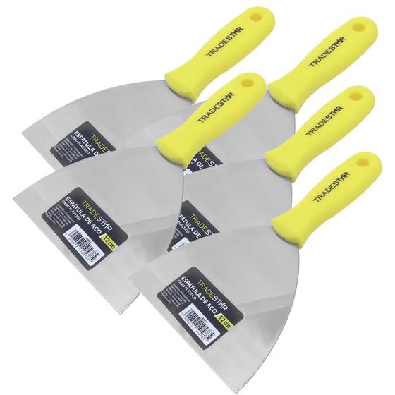 Imagem de Kit 5 Espátula 12Cm Multiuso Para Pintor Gesso Drywal