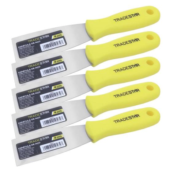 Imagem de Kit 5 Espátula 4 Cm Multiuso Para Pintor Gesso Drywal