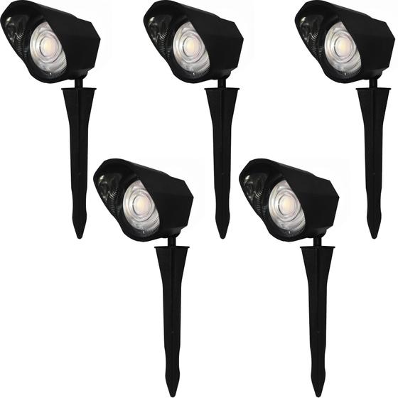 Imagem de Kit 5 Espetos Hummer Refletor Jardim Iluminação Bivolt Azul Preto Avant