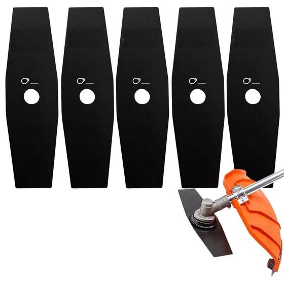 Imagem de Kit 5 Faca Lamina 2 Pt Roçadeira Stihl Fs 160 220 280 290