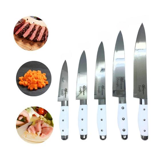 Imagem de Kit 5 Facas Cortar Carne Master Chef Cozinha Churrasco