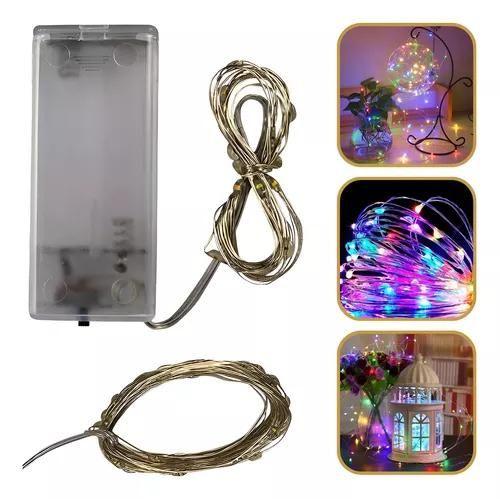 Imagem de Kit 5 Fios Modelo Fada 20 Leds Multicolorido 2M Cada Bivolt.