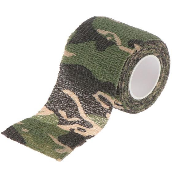 Imagem de Kit 5 Fita Bandagem Camuflada Adesiva Elastica Proteção Dedo Pesca Academia e Musculação