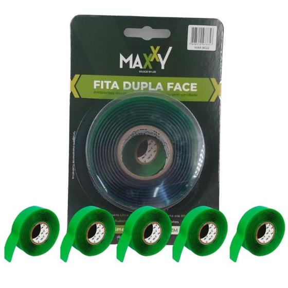 Imagem de kit 5 Fita dupla face acrílica 19mm x 2m Maxxy