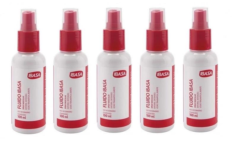 Imagem de Kit 5 Fluido Spray Ibasa Para Dor Muscular Bursite - 100ml