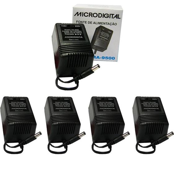 Imagem de Kit 5 Fontes para Pedaleira Bivolt 9VDC 0,5A MA 9500