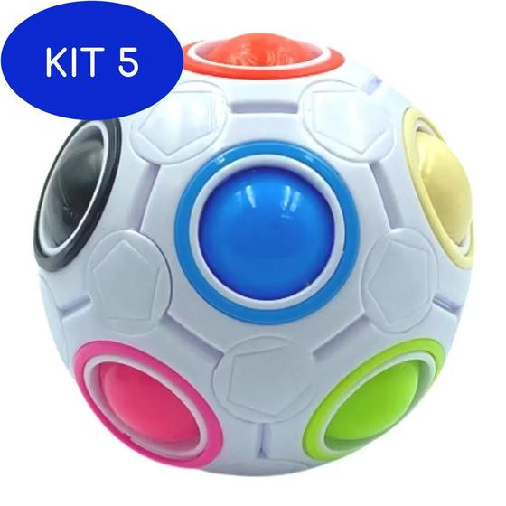 Kit 5 Football Fidget Cube Cubo Mágico Bola Quebra Cabeça Nº 19 Smart
