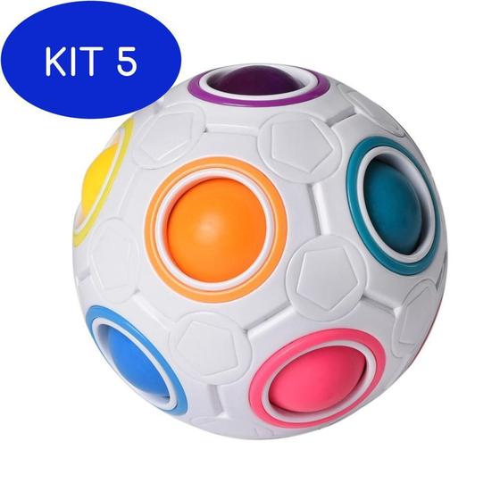Kit 5 Football Fidget Cube Cubo Mágico Bola Quebra Cabeça Nº 20 Smart