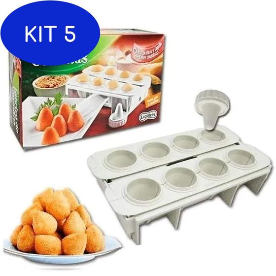 Imagem de Kit 5 Forma Fábrica Coxinhas Modelador Salgados Cozinha