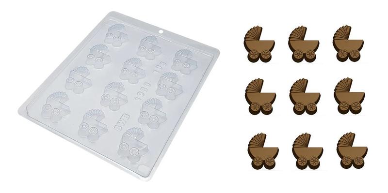 Imagem de Kit 5 Formas Chocolate Confeiteiro Acetato Carrinho Bebe