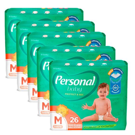 Kit 5 Fralda Personal Soft E Protect Jumbo M - 130 Tiras Menor preço em Kit 5 Fralda Personal Soft E Protect Jumbo M - 130 Tiras