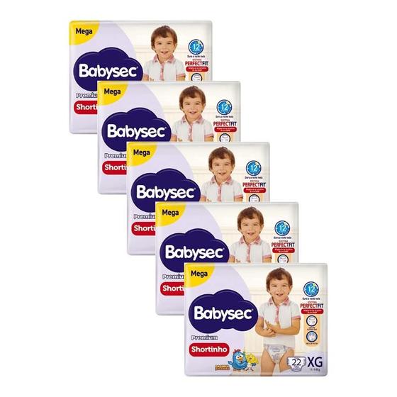 Imagem de Kit 5 Fraldas Babysec Shortinho Pants Galinha Pintadinha Premium XG com 22 unidades