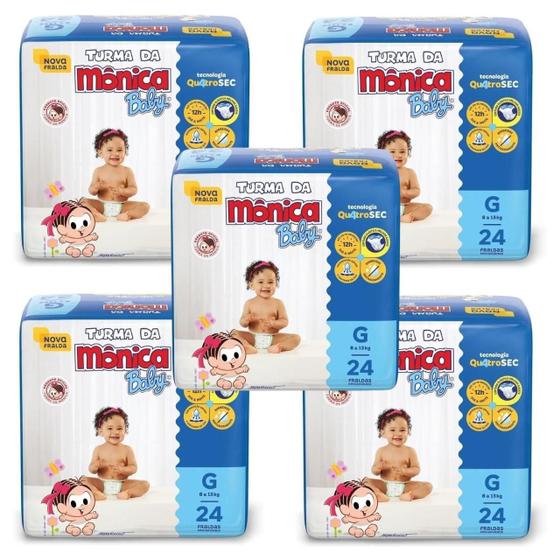 Kit 5 Fraldas Turma da Monica baby G Menor preço em Kit 5 Fraldas Turma da Monica baby G
