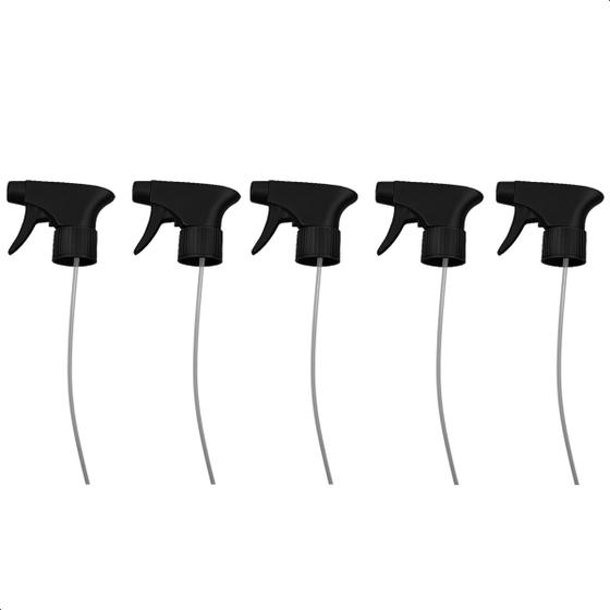 Imagem de Kit 5 Gatilho Spray Trigger Preto para Frasco Borrifador Pulverizador Multiuso Limpeza Refil